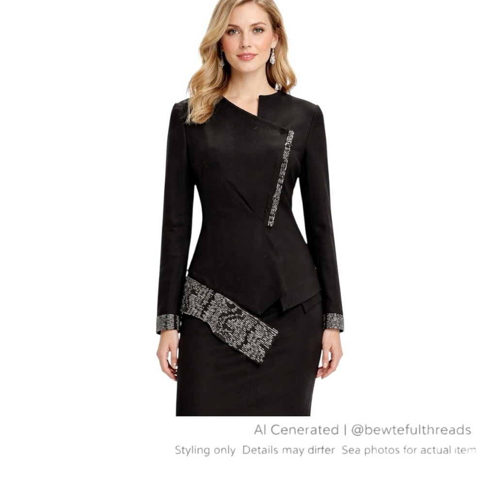 IXOS Guava Donna M Black Asymmetrical Italy Jacket Contemporary